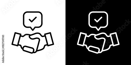 Negotiation Icon Vector Illustration. Fresh Line Design Built For Creative Flexibility In Light And Dark Versions. 