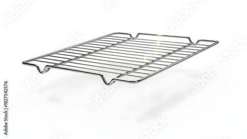Cooling Rack's Elegance: A gleaming chrome cooling rack, the epitome of utilitarian design, rests gracefully. The clean lines and reflective surfaces enhance its visual appeal.