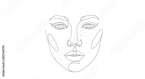A simple line drawing of a human face with facial features