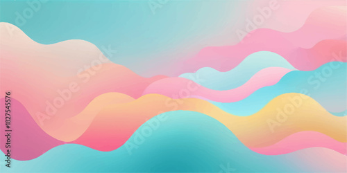 Abstract colorful wave pattern backdrop with rainbow light and blue summer sea texture illustration