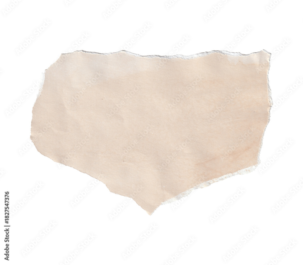 Obraz premium Vintage Torn Paper Scrap with Irregular Ripped Edges, Isolated on Transparent Background