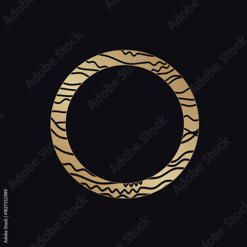 Gold frame with wavy lines