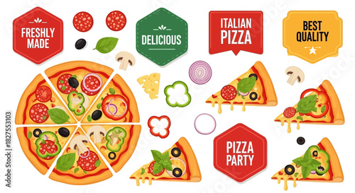 Delicious pizza with fresh ingredients