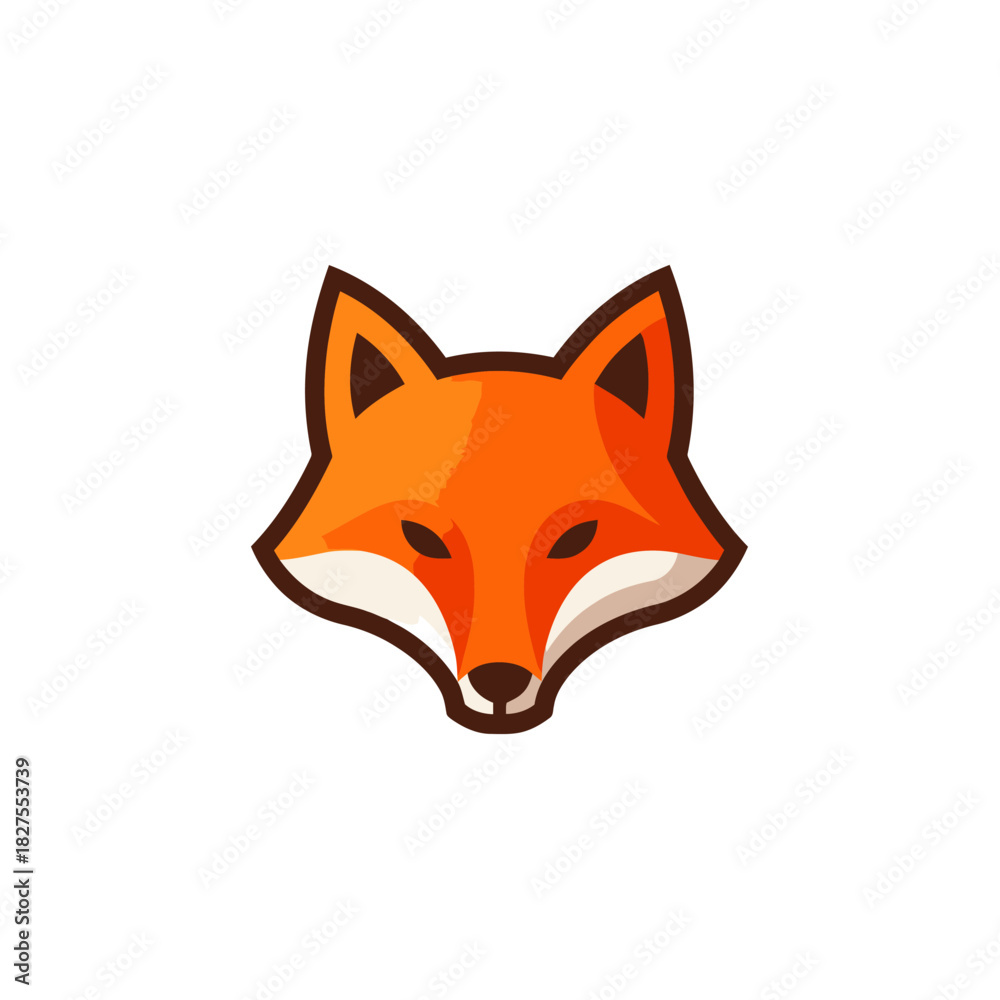 Obraz premium Geometric fox head with vibrant orange fur