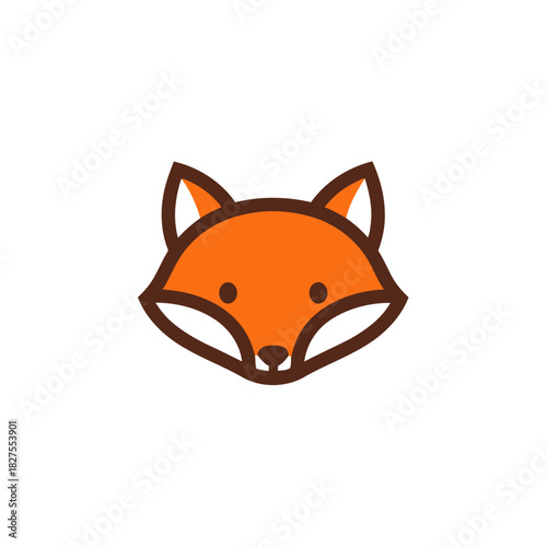 Stylized fox face with brown outline