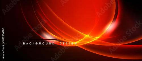 Abstract red design. Smooth curves create dynamic flow. Dark background emphasizes vibrant color, modern aesthetic.