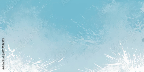 Blue grunge winter background with snowflake pattern, texture of ice and frost for a cold holiday decoration design