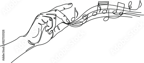 Expressive One Line Hand Playing Melody.