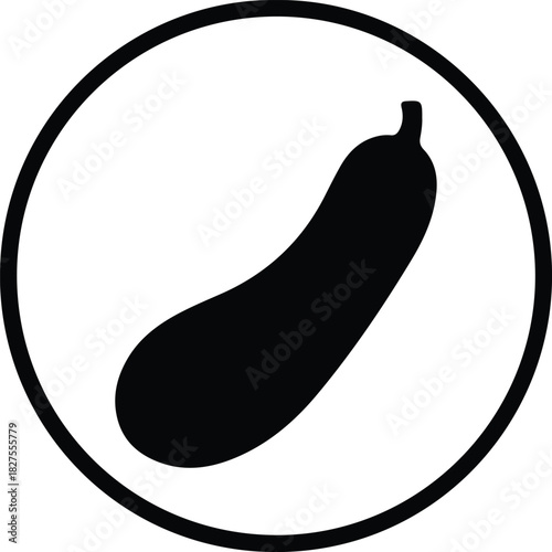 Silhouette Zucchini icon symbol in round vector Illustrator
