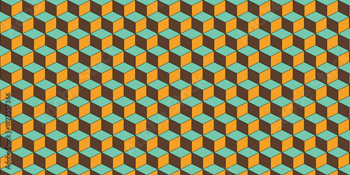 Art illustration. 3d geometric pattern with seamless texture. Abstract background design 