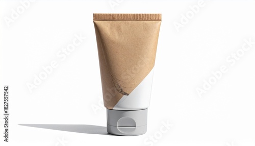Sustainable packaging for skincare product displayed on a clean, simple surface in natural light