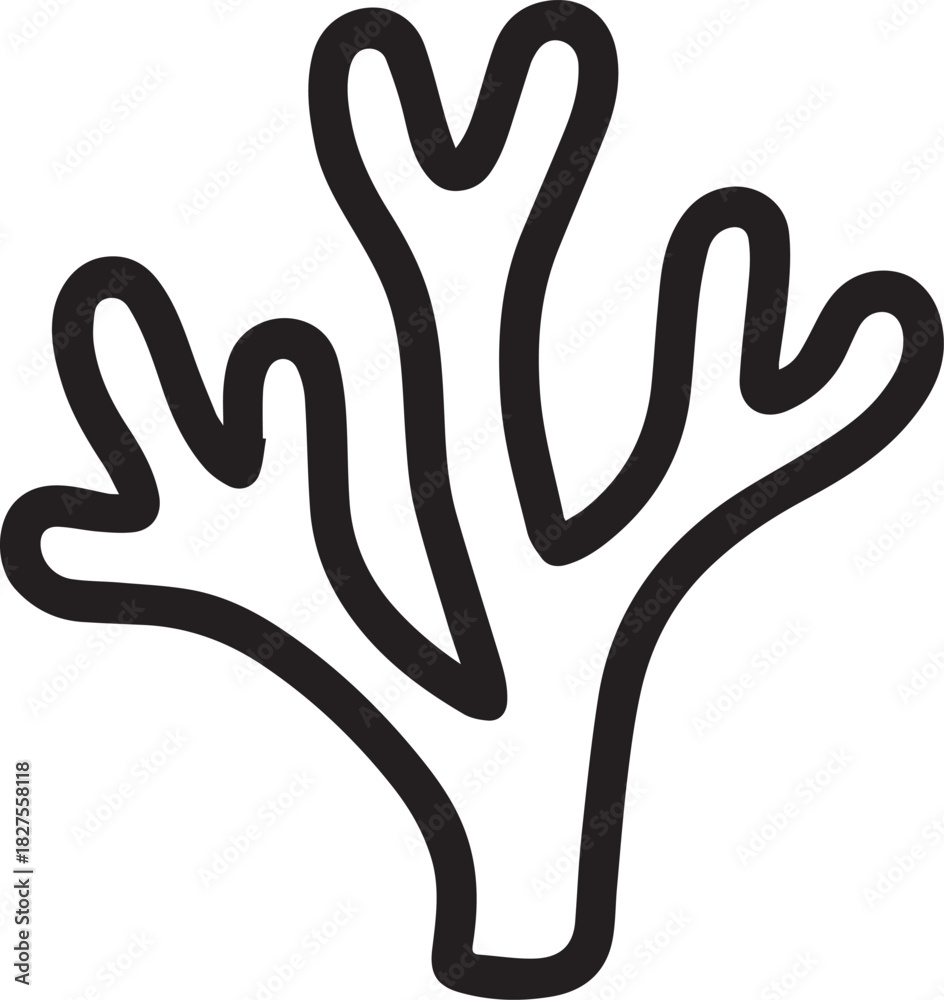 Obraz premium An abstract illustration of a delicate coral branch, symbolizing the beauty and fragility of marine ecosystems.