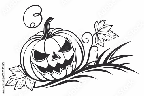 helloween sihouette black vector white background