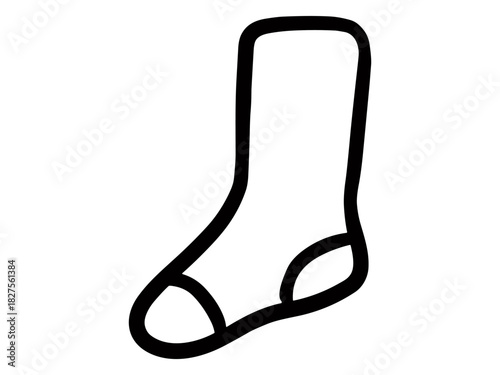 汚れのない白い靴下のイラスト(片足)