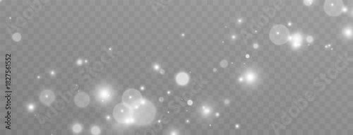 Festive design with sparkling Christmas effects, white dust and glow particles.