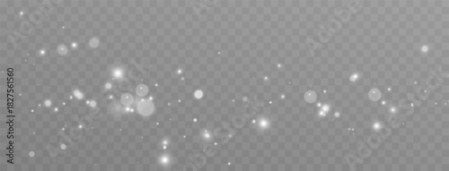 Festive design with sparkling Christmas effects, white dust and glow particles.