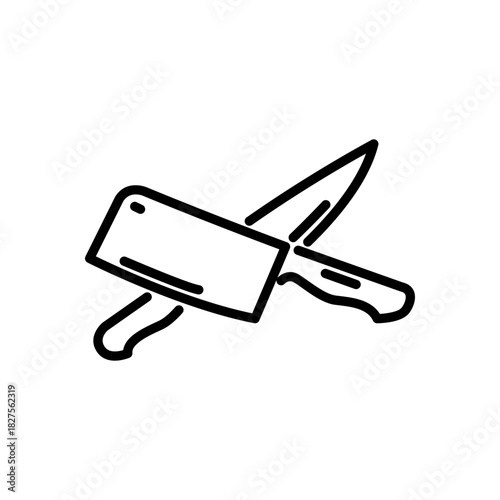 kitchen knife icon vector, line style icon