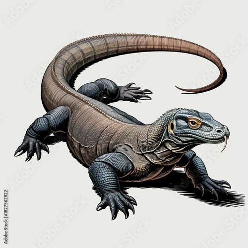 A strikingly detailed and realistic illustration of a lizard, showcasing the intricate textures and natural beauty of this fascinating reptile.