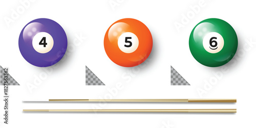 billiard ball and cue set