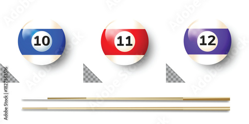 billiard ball and cue set
