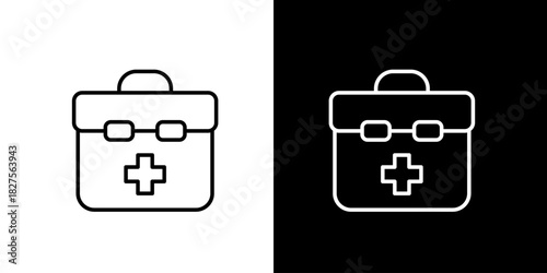 First Aid Kit Outline Icon Medical Emergency Symbol for Health & Safety