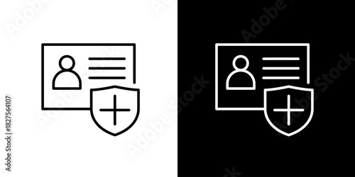 Identification Card with Shield Icon Security, Protection, and Assurance Concept