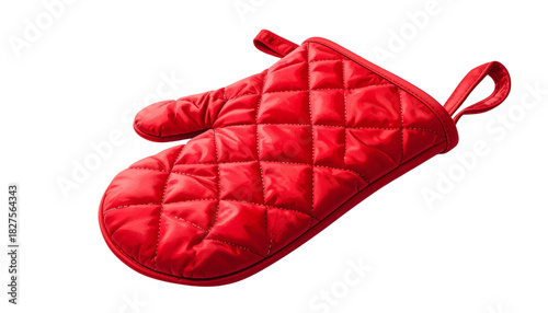 Heat-resistant gloves kitchen utensils on white background