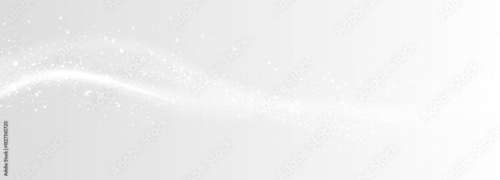 Naklejka premium Elegant white background with soft swirling patterns and delicate snowflakes.Texture of cold winter wind. Light effect for advertising, holidays, cards, gifts.