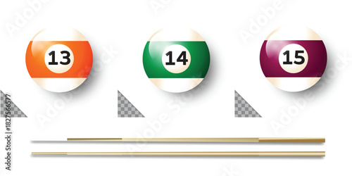 billiard ball and cue set