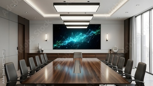 Wallpaper Mural Modern Conference Room with Elegant Design and Abstract Art Torontodigital.ca