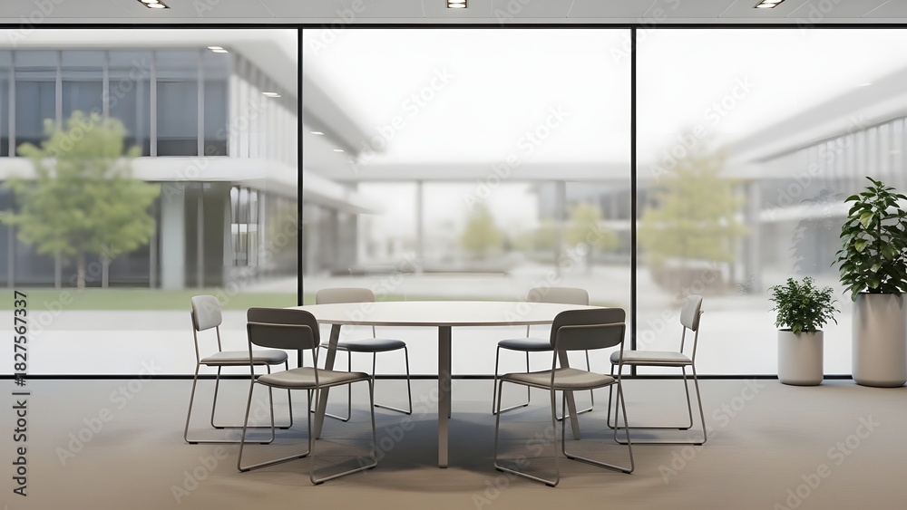 Fototapeta premium Modern Conference Room with Minimalist Design and Natural Light