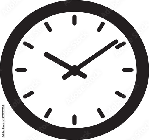 Classic vector clock icon displaying time with minute and hour hands on a clean background for various design elements and applications