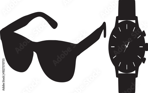 Classic wristwatch vector illustration featuring a timeless design with elegant hands and numerals