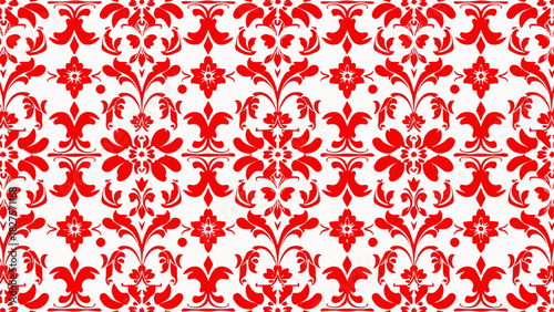 Sophisticated wallpaper design with detailed floral medallions and elegant ornamental scrolls in classic style