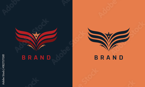 A bold winged emblem featuring extended curved feathers and a centered star for a dynamic, heroic look. Ideal for sports, aviation, security, military-inspired branding, achievement badges, or premium