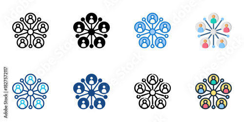 Stakeholder icon set multiple style vector collection 
