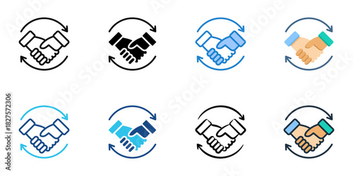 Relationship icon set multiple style vector collection 
