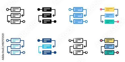 Prioritization icon set multiple style vector collection 
