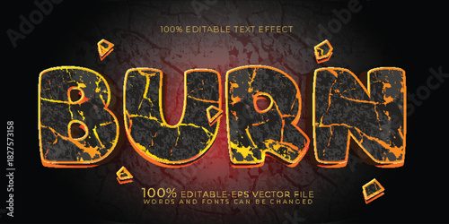 burn editable text effect	