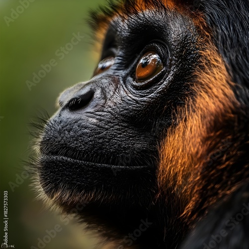 Captivating close-up of a monkey in its natural habitat jungle wildlife photography