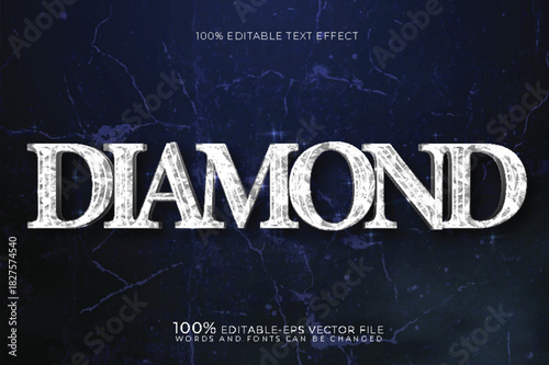 diamond luxury text effect editable shiny text style	
