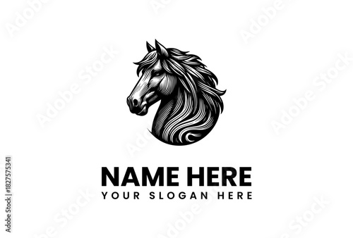 Dynamic Horse Head Vector Logo Illustration - Elegant Equine Mascot Design for Brand Identity and Equestrian Businesses