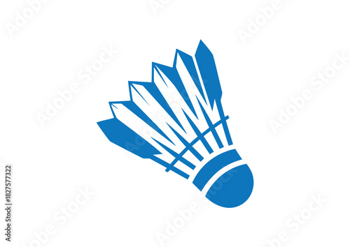 Vibrant blue badminton shuttlecock for athletic sports promotions and fitness campaigns, offering a modern, minimalist design with energy and active lifestyle appeal