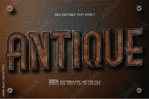 antique rust text