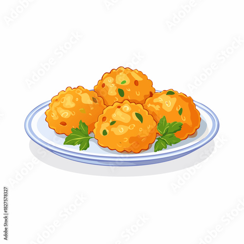 Pakora snack on a plate