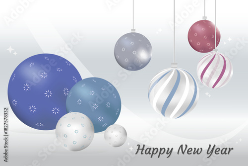 celebrate christmas balls and ornaments on banner background
