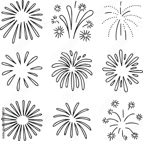 Car Audio Control Outline Icons Set Speakers, Equalizer, Volume Knob, and Stereo Elements