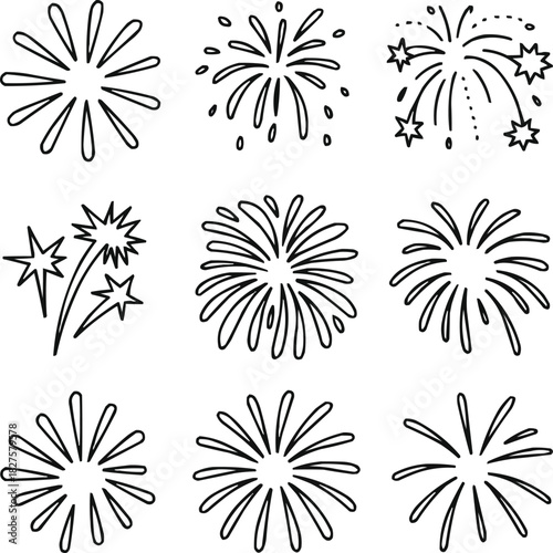 Car Audio Control Outline Icons Set Speakers, Equalizer, Volume Knob, and Stereo Elements