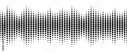 Abstract Halftone Dot Sound Wave or Audio Equalizer Graphic Element