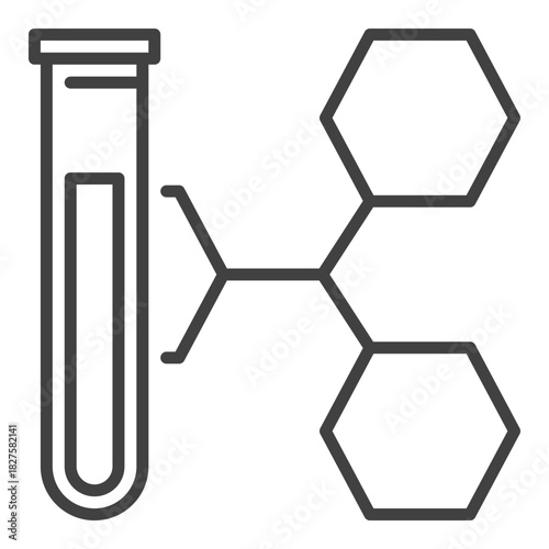 Test Tube with Formula vector Chemistry thin line icon or symbol